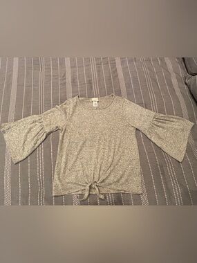 Caution To The Wind Heathered Greige Knit Top